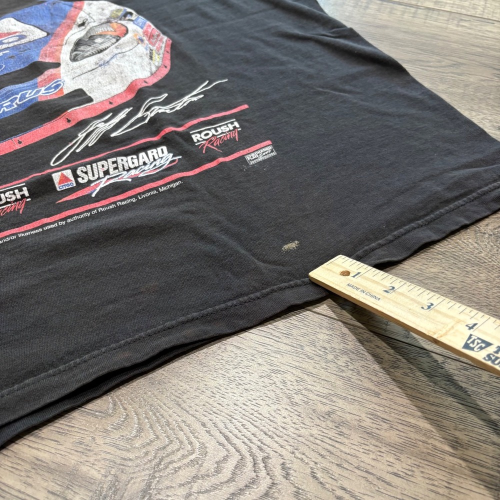 Delta Jeff Burton NASCAR T Shirt Mens 2XL Black Y2K Supergard Racing‎ 99 Roush - Picture 8 of 11